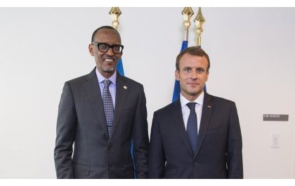 Perezida Kagame yagiranye ibiganiro na Emmanuel Macron w’u Bufaransa