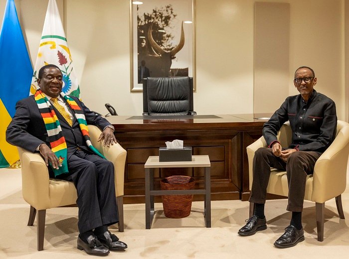 Le Président Kagame a reçu son homologue Emmerson Mnangagwa de Zimbabwe
