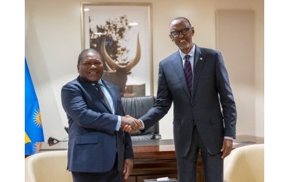Filipe Nyusi président mozambicain, reçu par le président Kagame